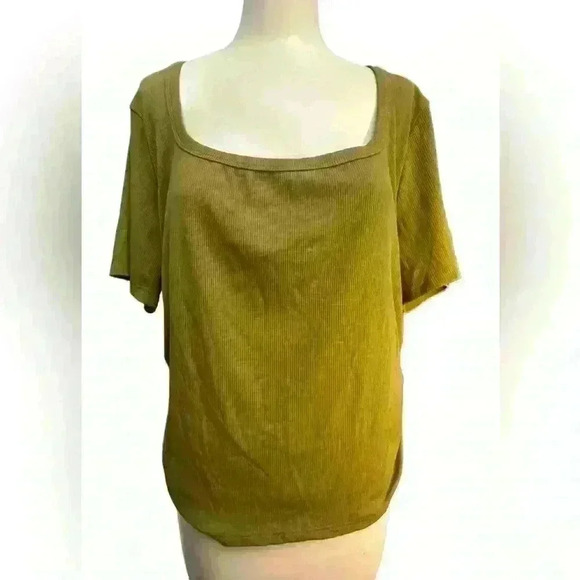 NWT Olive Green Ribbed Shirt - Picture 1 of 9